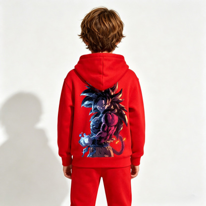 Dragon Ball Goku Anime Graphic Hoodie for Kids Cartoon Print Cotton Tee