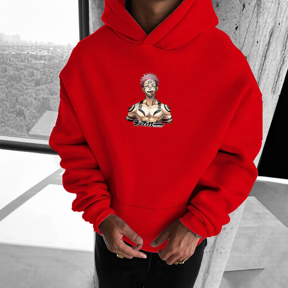 Jujutsu Kaisen Anime Theme Cartoon Print Cotton Hoodie
