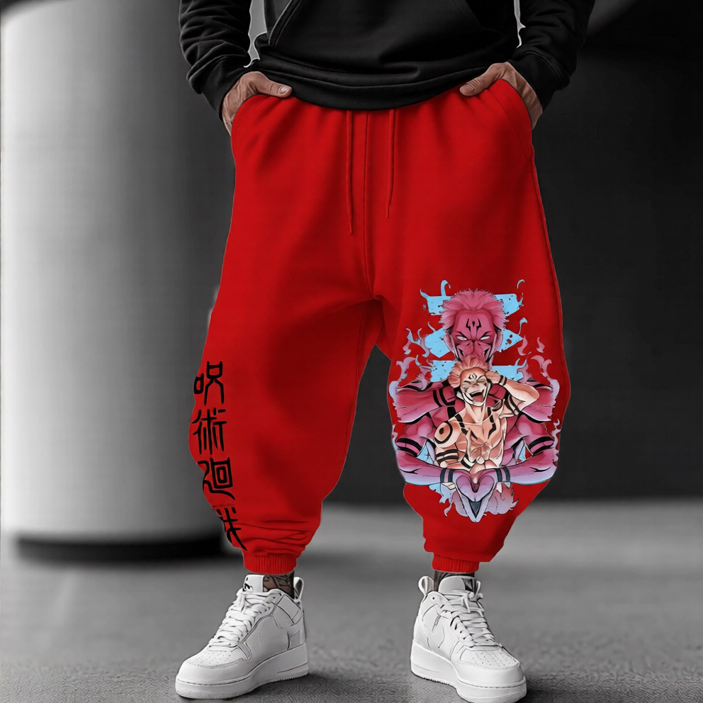 Jujutsu Kaisen Anime Theme Cartoon Print Pure Pants