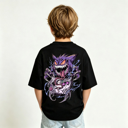 Pokémon Anime Graphic T-Shirt for Gengar Kids Cartoon Print Cotton Tee