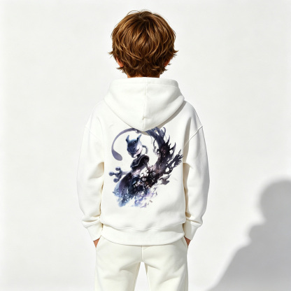 Pokémon Anime Graphic Hoodie for Mewtwo Kids Cartoon Print Cotton Tee