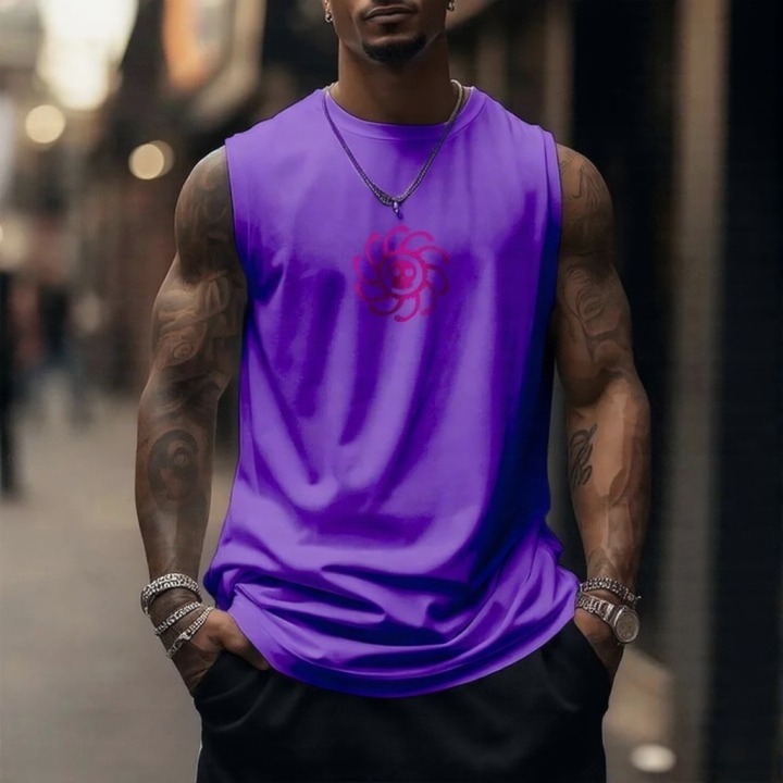 Oversized Anime Print Gym Tank Top