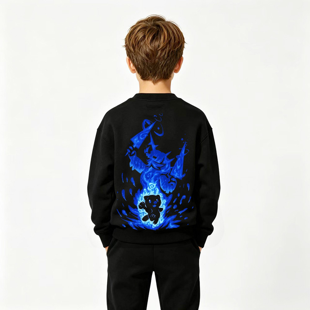 Pokémon  Oshawott Anime Graphic Crewneck Sweatshirt for Kids Cartoon Print Cotton Tee