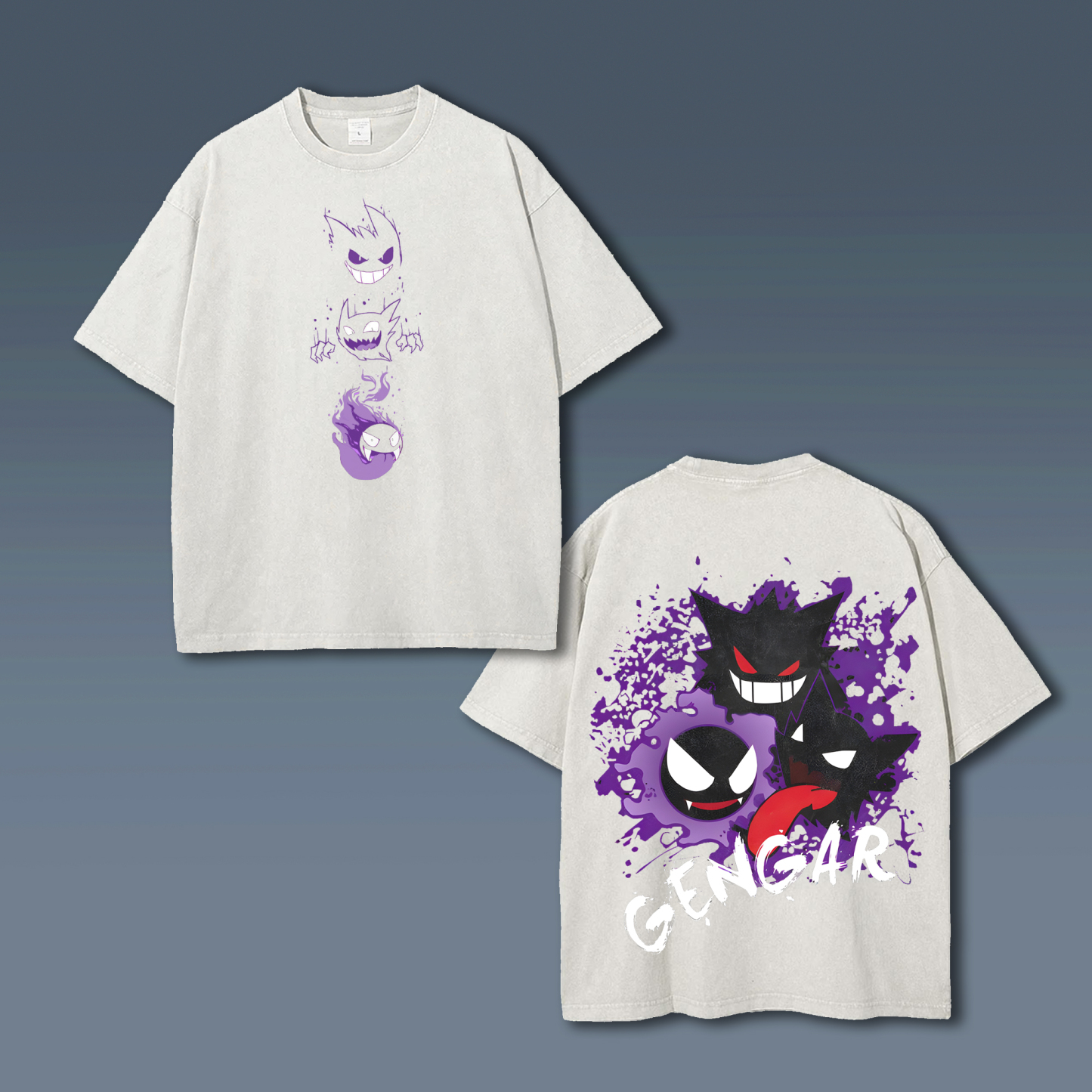 Unisex Anime Style Vintage Washed T-Shirt