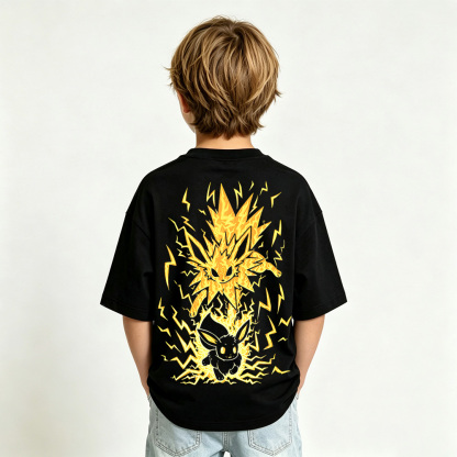 Pokémon Eevee Anime Graphic T-Shirt for Kids Cartoon Print Cotton Tee