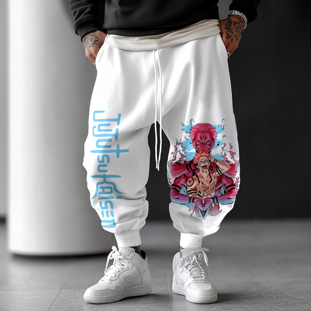 Jujutsu Kaisen Anime Theme Cartoon Print Pure Pants