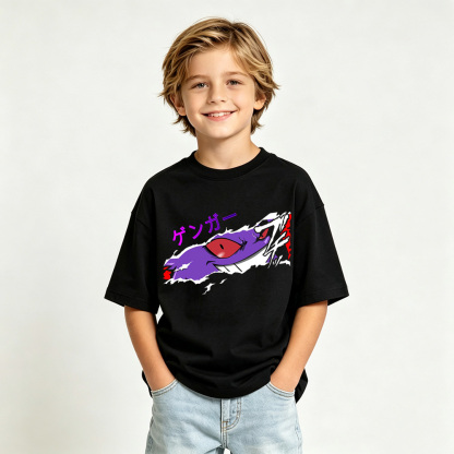 Pokémon Gengar Anime Graphic T-Shirt for Kids Cartoon Print Cotton Tee