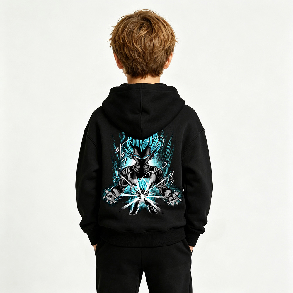 Dragon Ball Anime Graphic Hoodie for Vegeta Kids Cartoon Print Cotton Tee