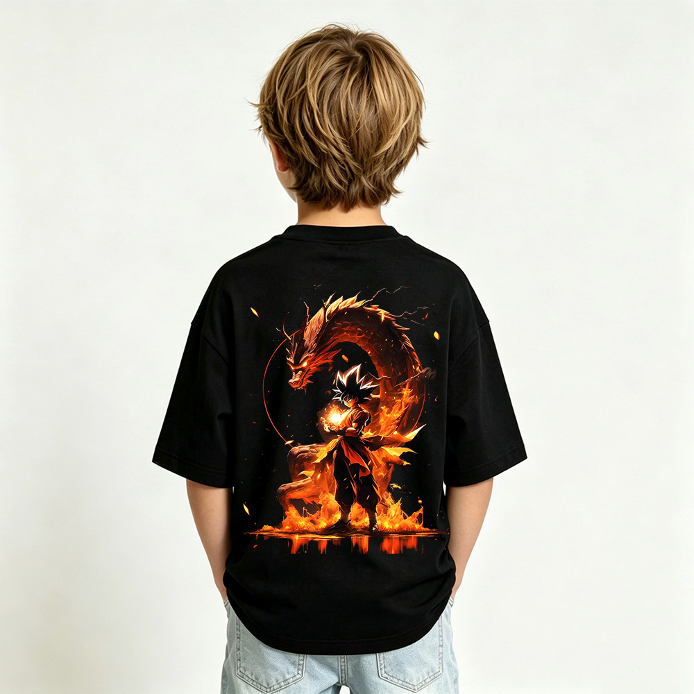 Dragon Ball Anime Graphic T-Shirt for Goku Kids Cartoon Print Cotton Tee