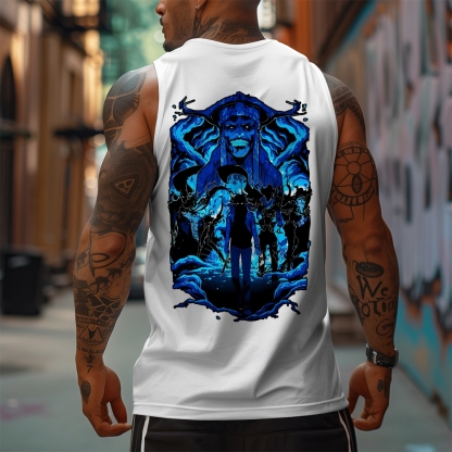 Oversized Anime Print Gym Tank Top-AnimeClothe