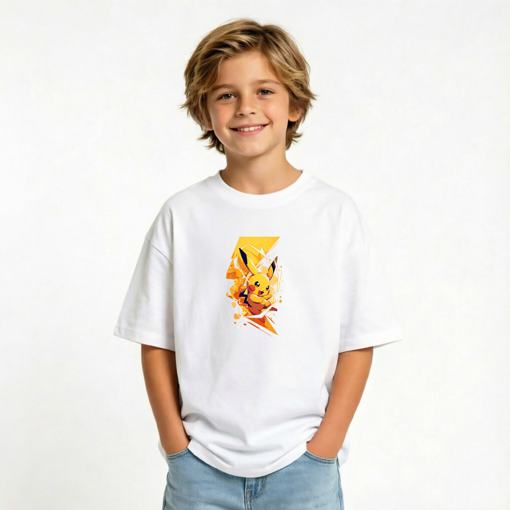 Pokémon Anime Graphic T-Shirt for Pikachu lightning Kids Cartoon Print Cotton Tee