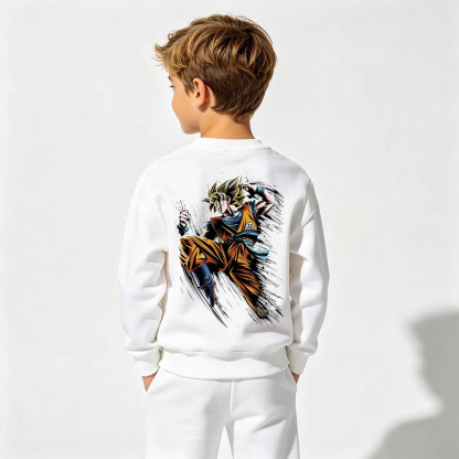 Dragon Ball Anime Graphic Crewneck Sweatshirt for Goku Kids Cartoon Print Cotton Tee