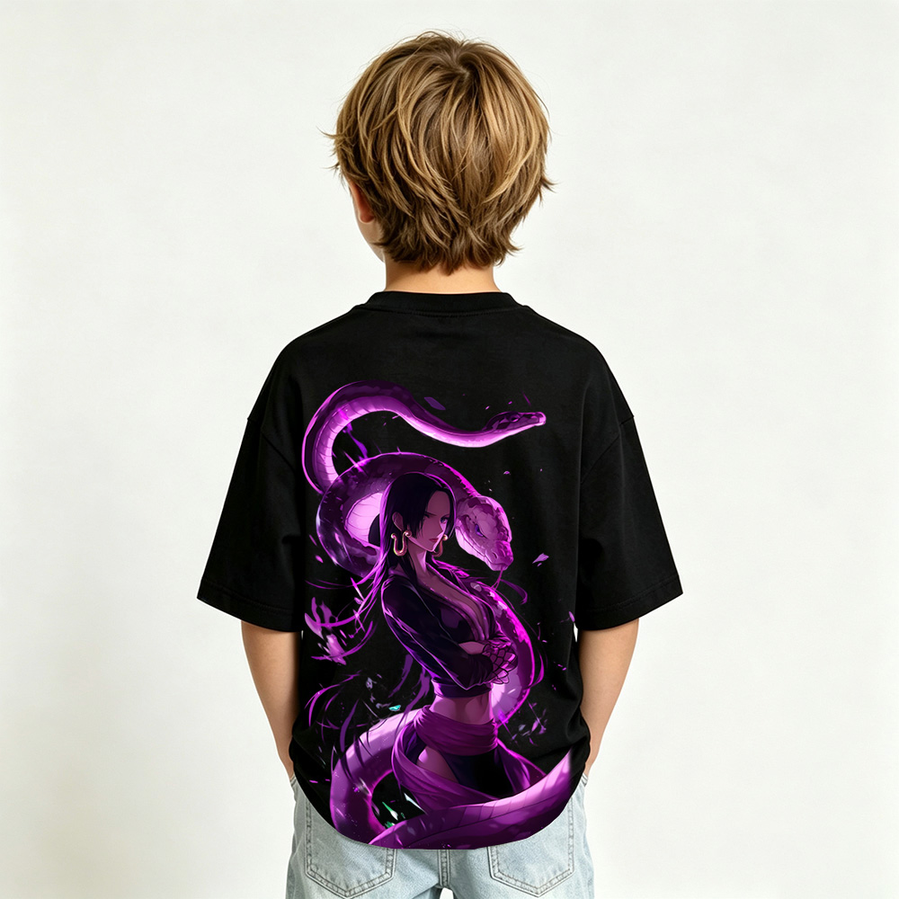 One Piece Anime Graphic T-Shirt for Boa Hancock Kids Cartoon Print Cotton Tee