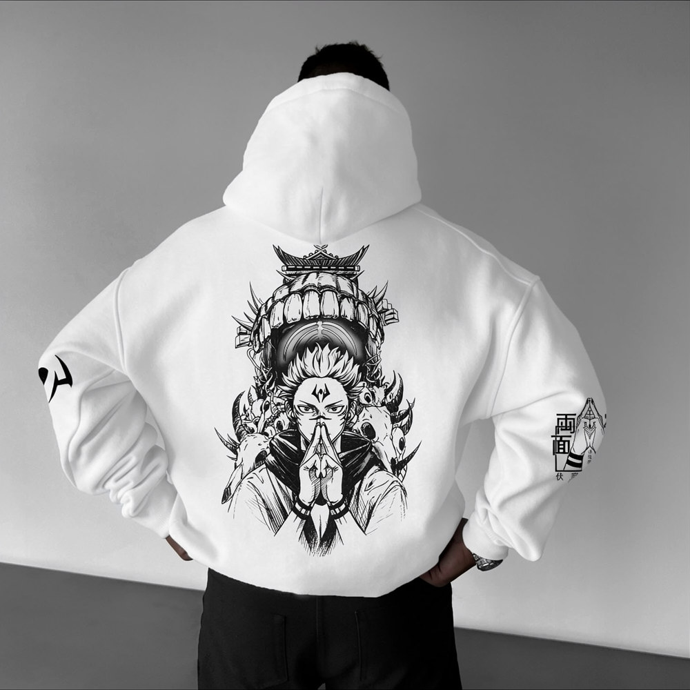 Jujutsu Kaisen Anime Theme Cartoon Print Cotton Hoodie
