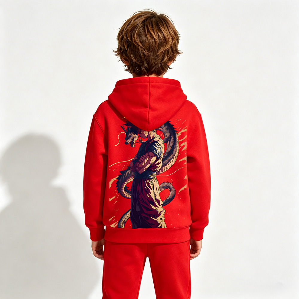 Dragon Ball Goku Anime Graphic Hoodie for Kids Cartoon Print Cotton Tee