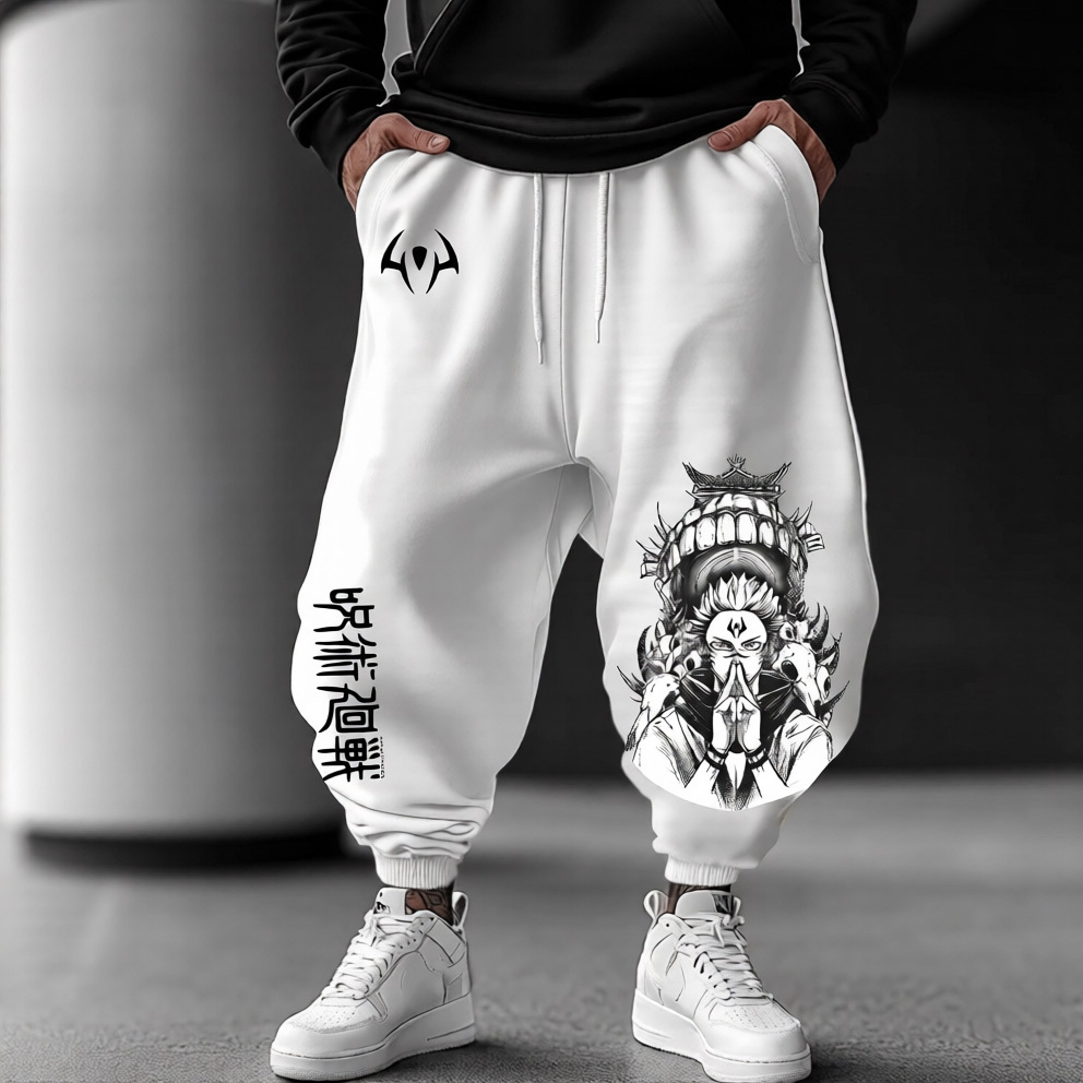Jujutsu Kaisen Anime Theme Cartoon Print Pure Pants