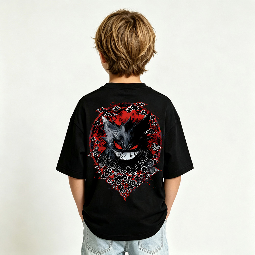 Pokémon Gengar Anime Graphic T-Shirt for Kids Cartoon Print Cotton Tee
