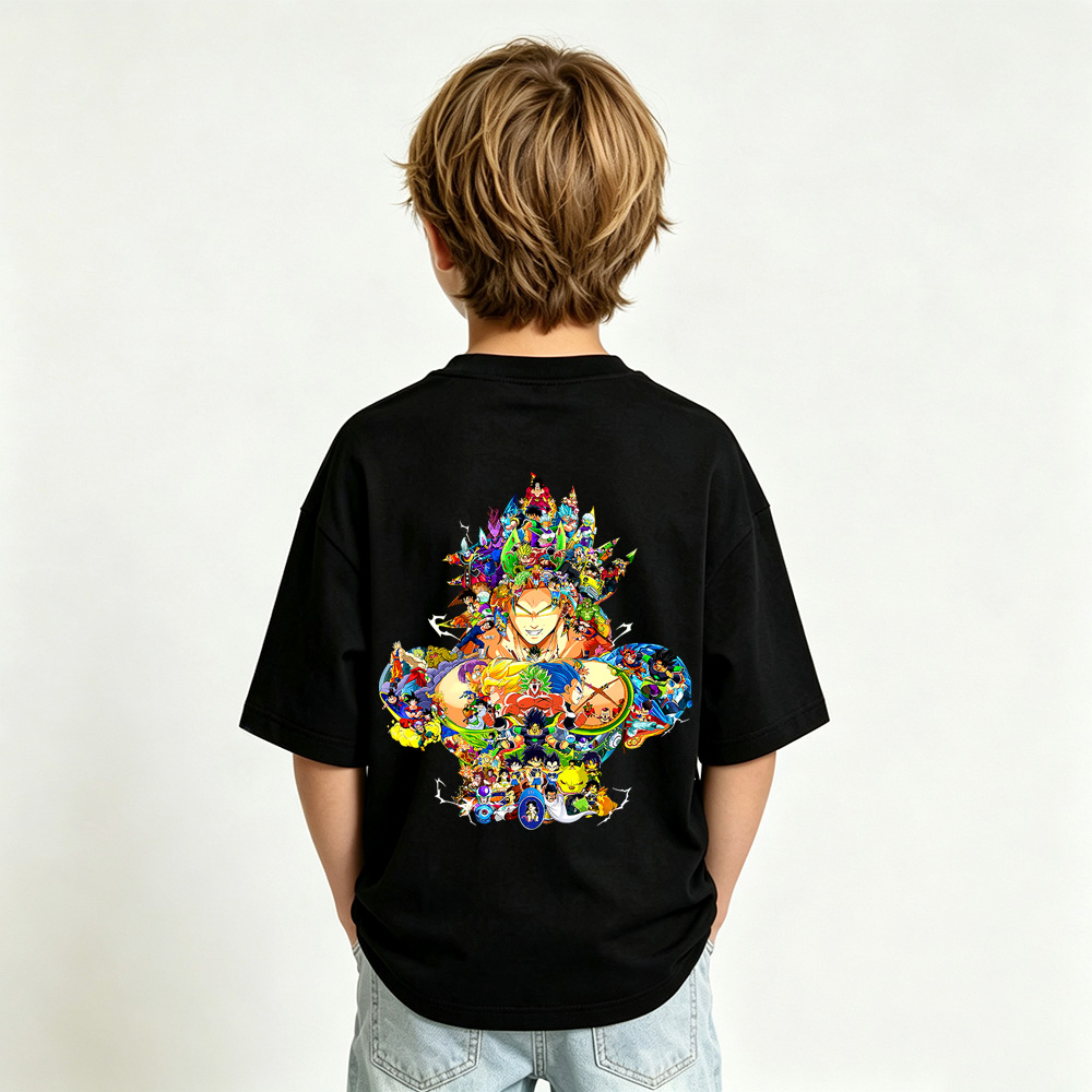 Dragon Ball Anime Graphic T-shirts for Broly Kids Cartoon Print Cotton Tee