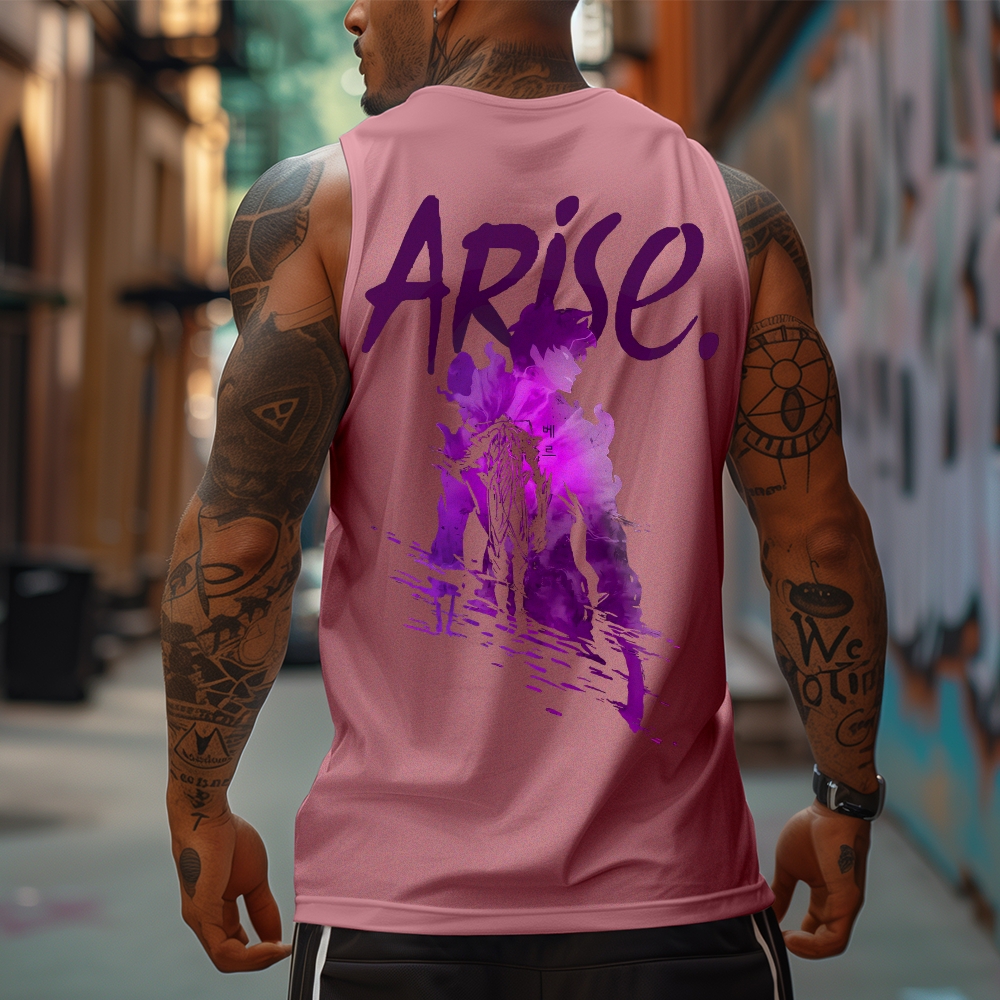 Oversized Anime Print Gym Tank Top-AnimeClothe