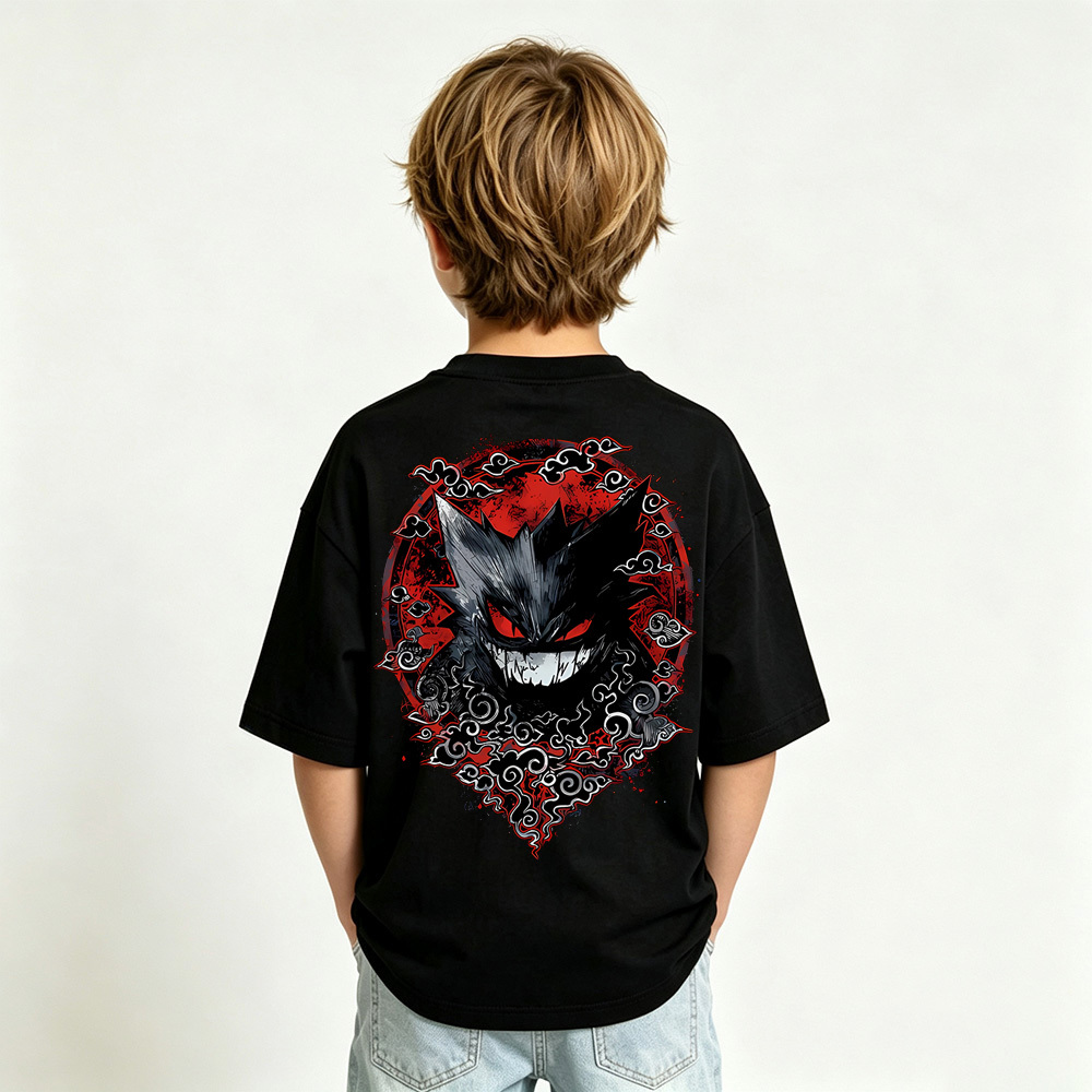 Pokémon Gengar Anime Graphic T-Shirt for Kids Cartoon Print Cotton Tee