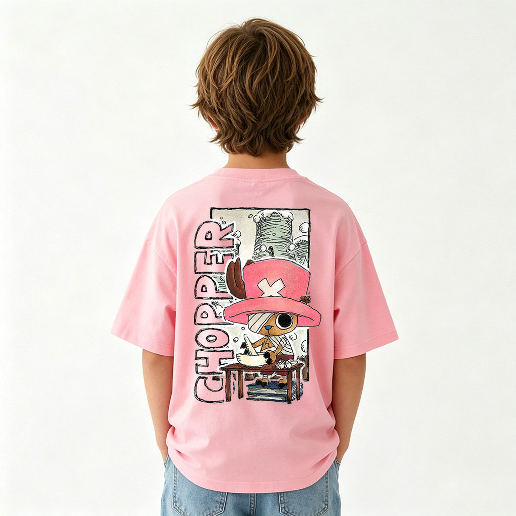 One Piece Chopper Anime Graphic T-Shirt for Gear 5 Luffy Kids Cartoon Print Cotton Tee