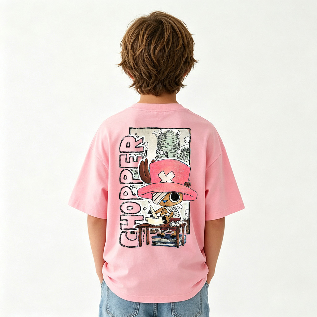 One Piece Chopper Anime Graphic T-Shirt for Gear 5 Luffy Kids Cartoon Print Cotton Tee