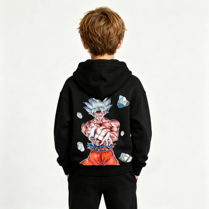 Dragon Ball Anime Graphic Hoodie for Goku Kids Cartoon Print Cotton Tee