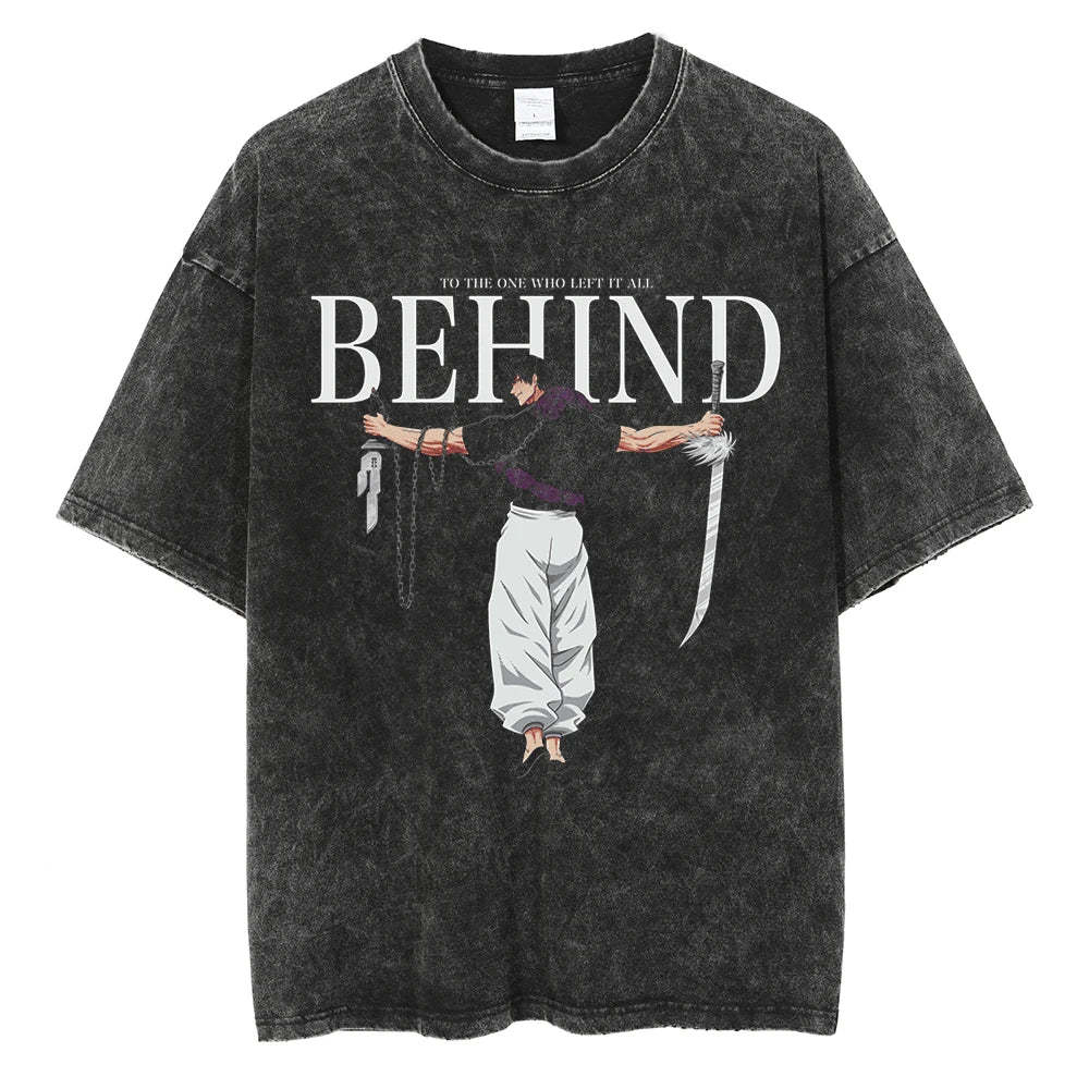 "Behind" Vintage Oversized T Shirt-AnimeClothe