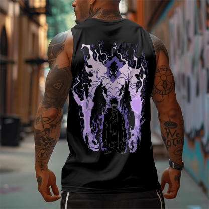 Oversized Anime Print Gym Tank Top-AnimeClothe