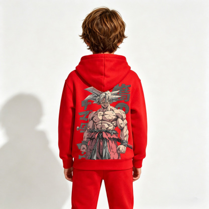 Dragon Ball Goku Anime Graphic Hoodie for Kids Cartoon Print Cotton Tee