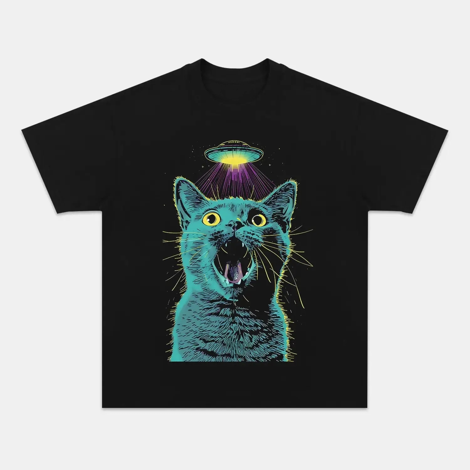ABDUCCIóN ALIEN CAT  T-SHIRT-ComicClothe