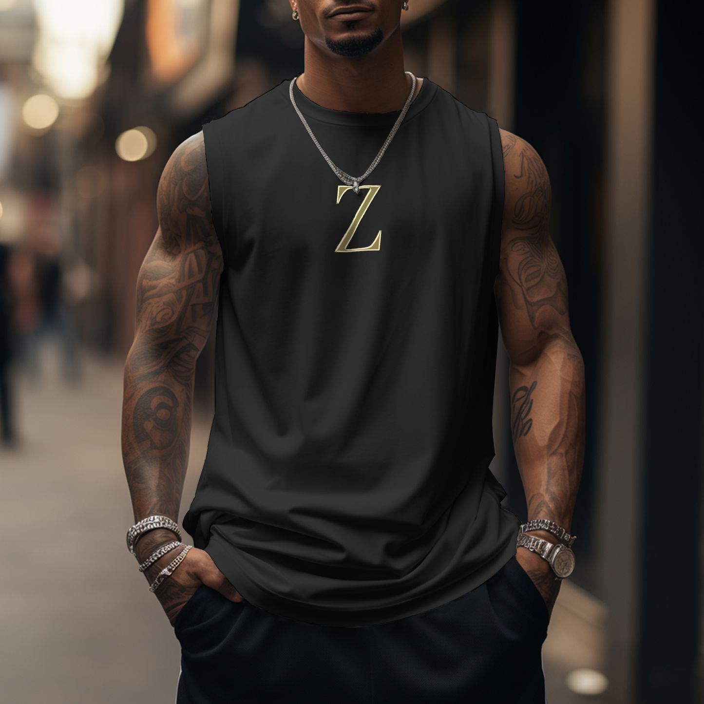 [Copy]Oversized Simple Letter Anime Print Tank Top