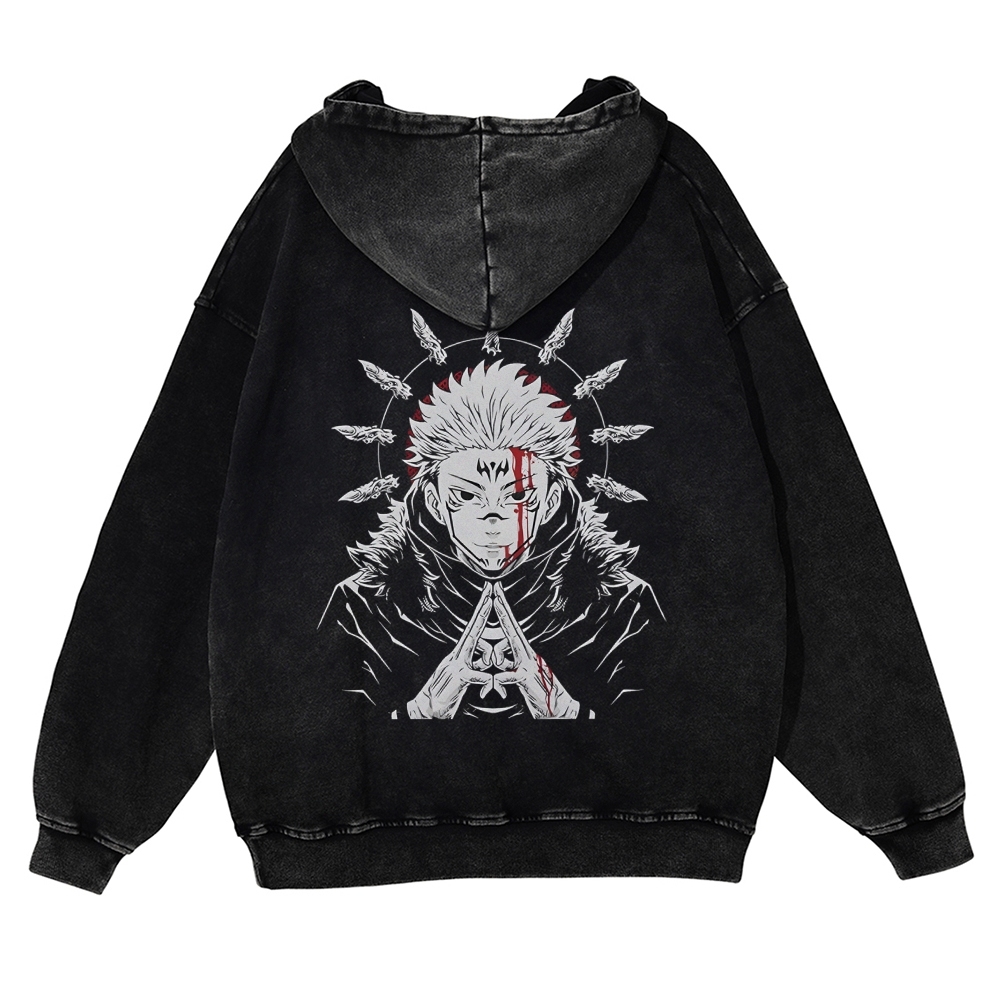 Vintage Washed Hoodie-AnimeClothe