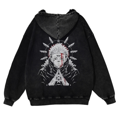 Vintage Washed Hoodie-AnimeClothe