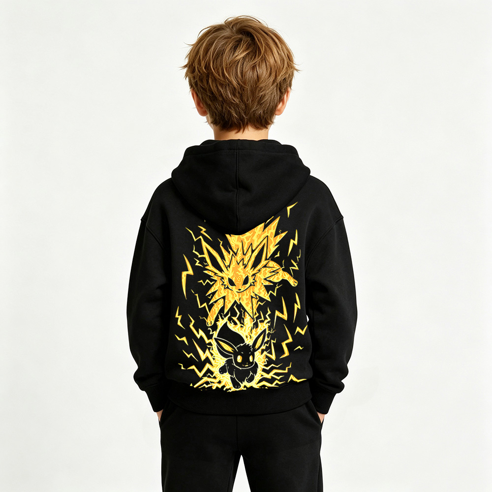 Pokémon Eevee Anime Graphic Hoodie for Kids Cartoon Print Cotton Tee