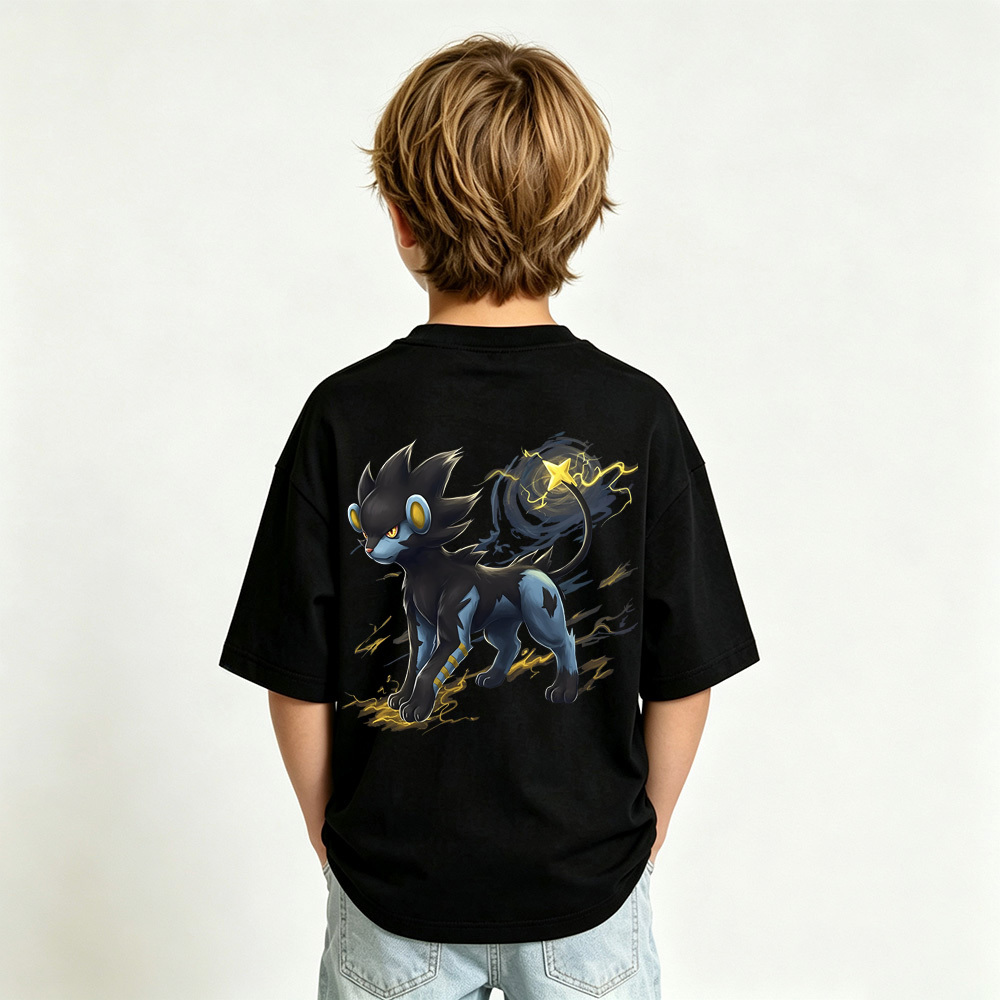 Pokémon Anime Graphic T-Shirt for Luxray Kids Cartoon Print Cotton Tee