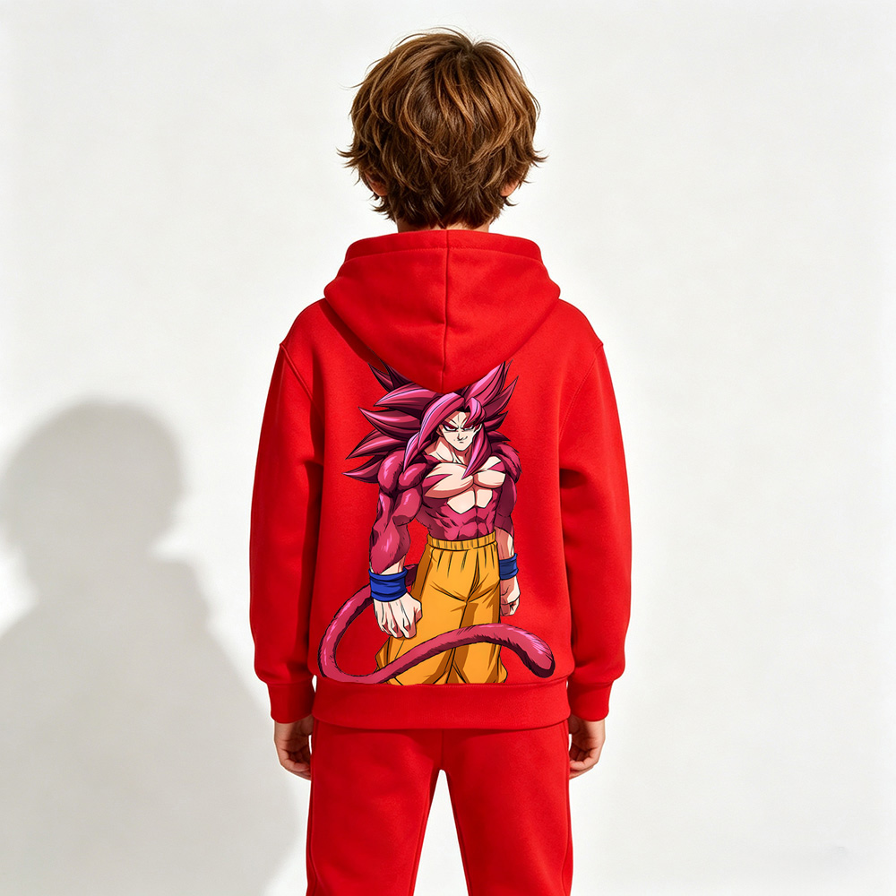 Dragon Ball Goku Anime Graphic Hoodie for Kids Cartoon Print Cotton Tee