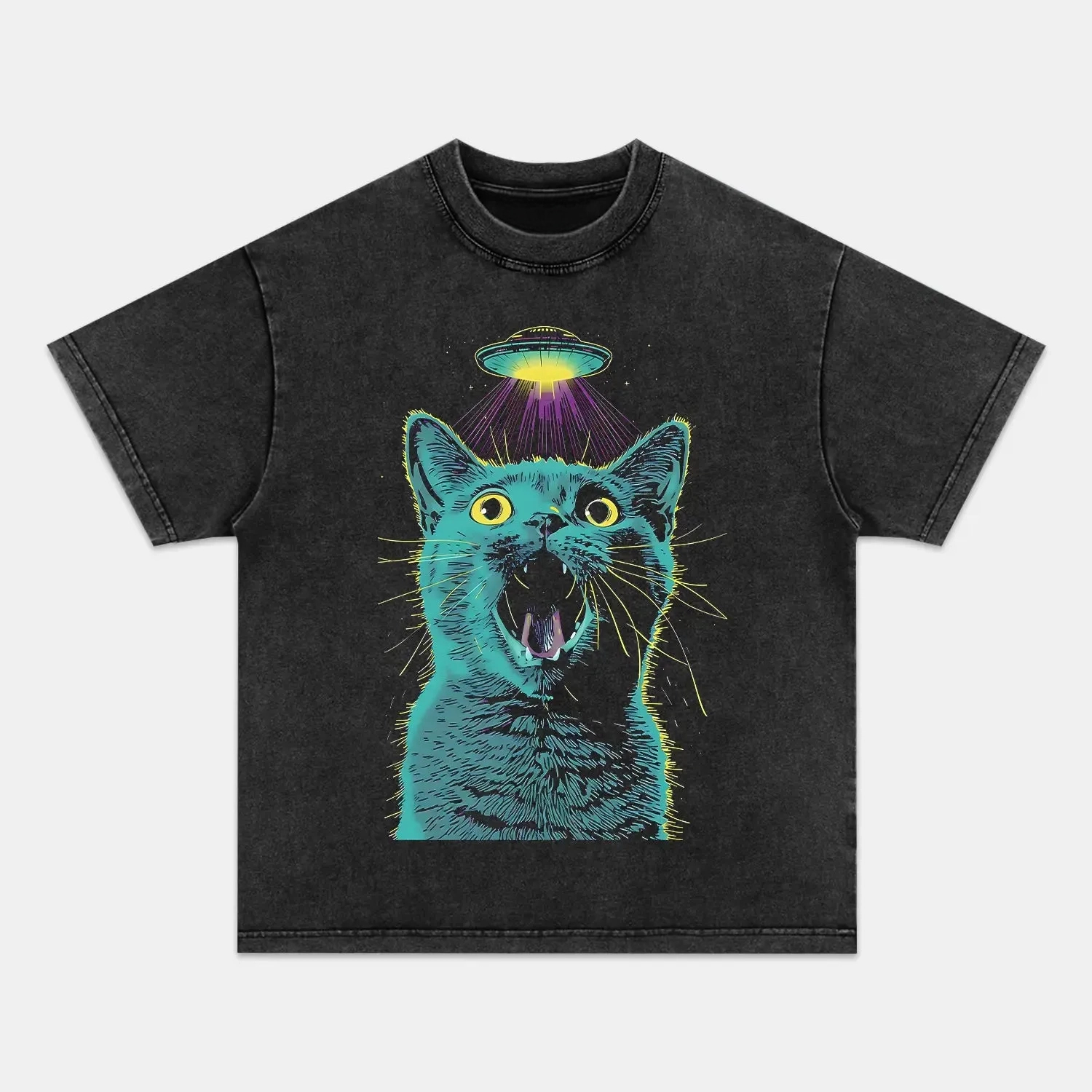 ABDUCCIóN ALIEN CAT  T-SHIRT-ComicClothe