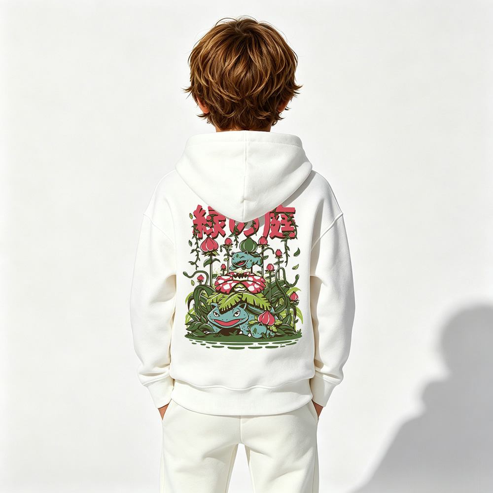 Pokémon Anime Graphic Hoodie for Kids Cartoon Print Cotton Tee