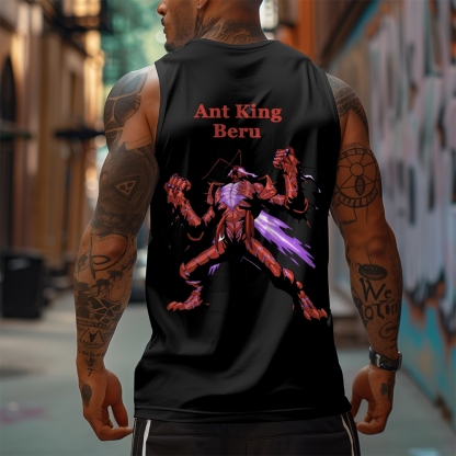 Oversized Anime Print Gym Tank Top-AnimeClothe