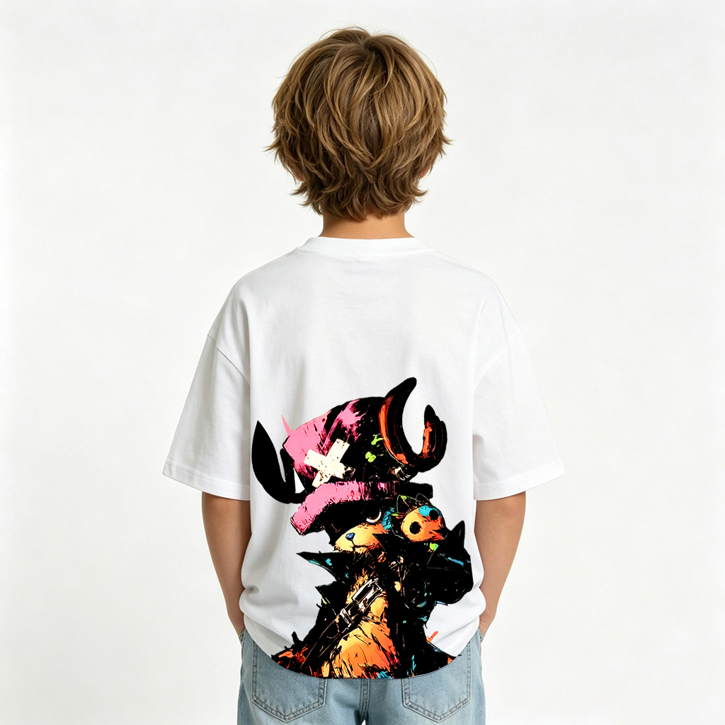 One Piece Anime Graphic T-Shirt for Chopper Kids Cartoon Print Cotton Tee