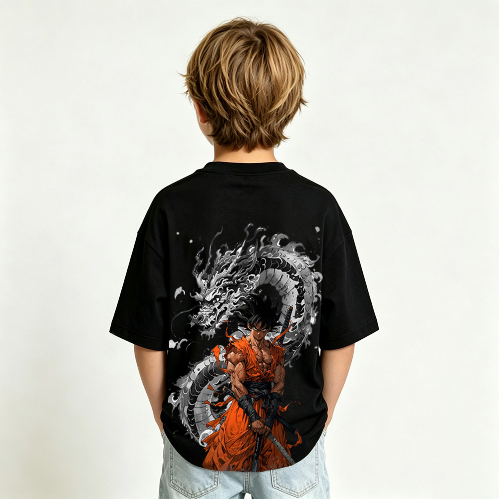 Dragon Ball Anime Graphic Crewneck Sweatshirt for Goku Kids Cartoon Print Cotton Tee