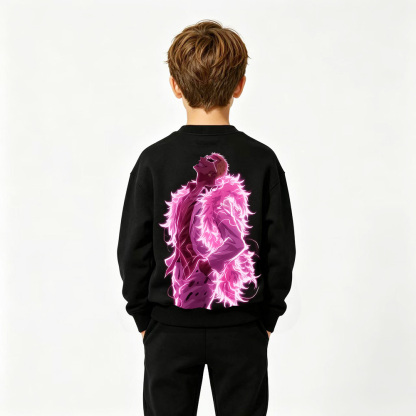 One Piece Anime Graphic Crewneck Sweatshirt for Doflamingo Kids Cartoon Print Cotton Tee