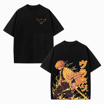 DEMON SLAYER ZENITSU UNISEX ANIME OVERSIZED TEE-[DS]