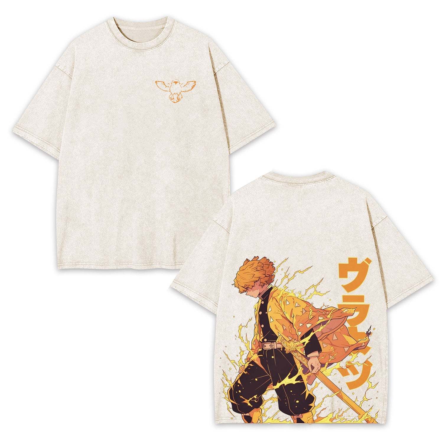 DEMON SLAYER ZENITSU UNISEX ANIME OVERSIZED TEE-[DS]