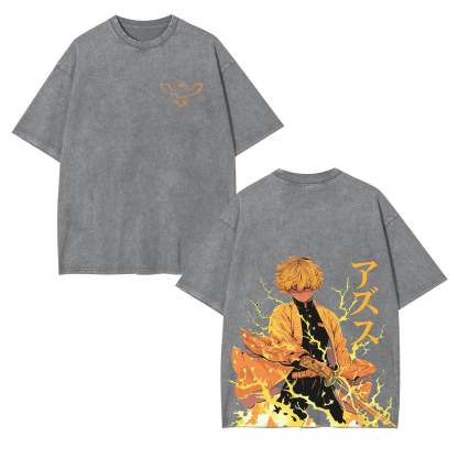 DEMON SLAYER ZENITSU UNISEX ANIME OVERSIZED TEE-[DS]
