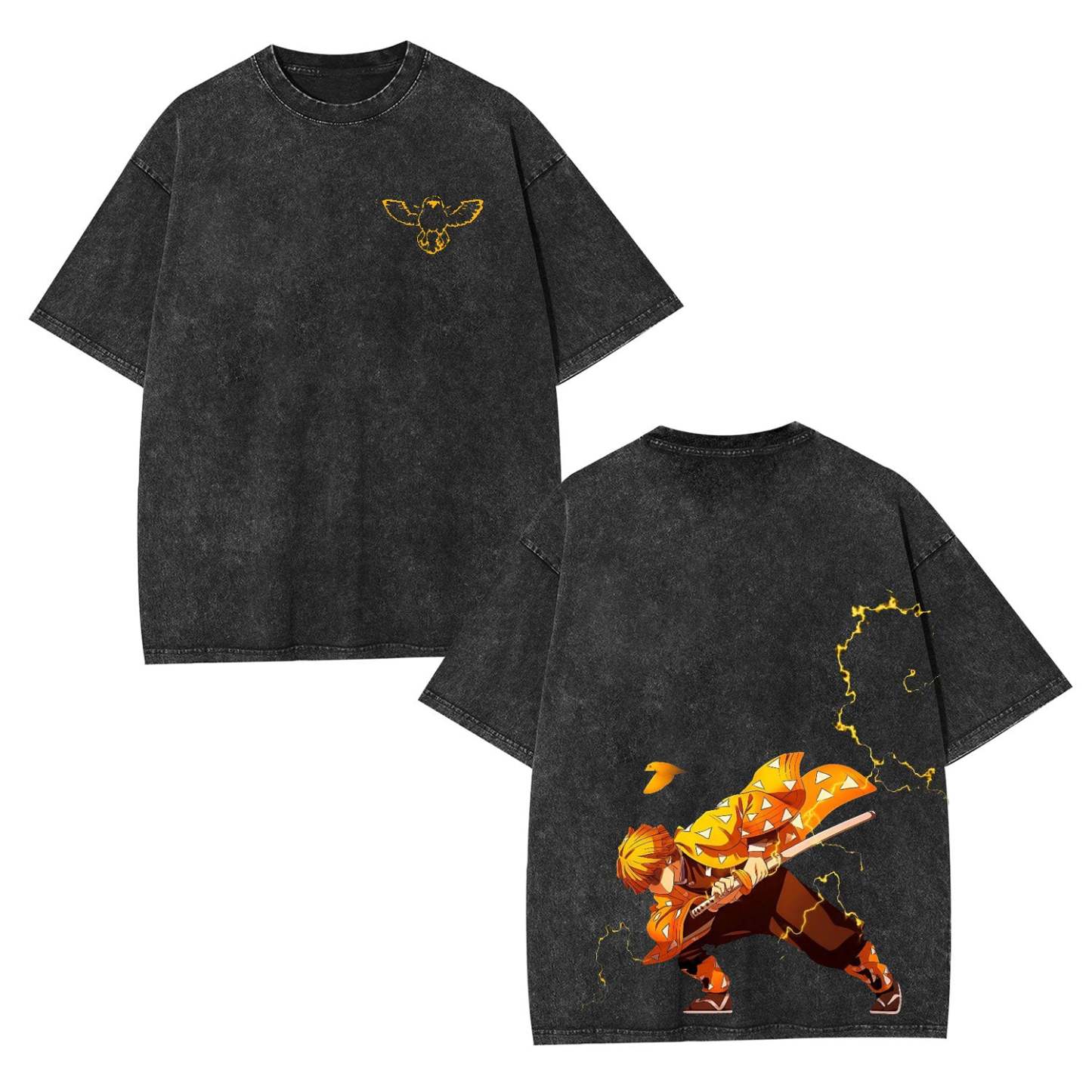 DEMON SLAYER ZENITSU UNISEX ANIME OVERSIZED TEE-[DS]