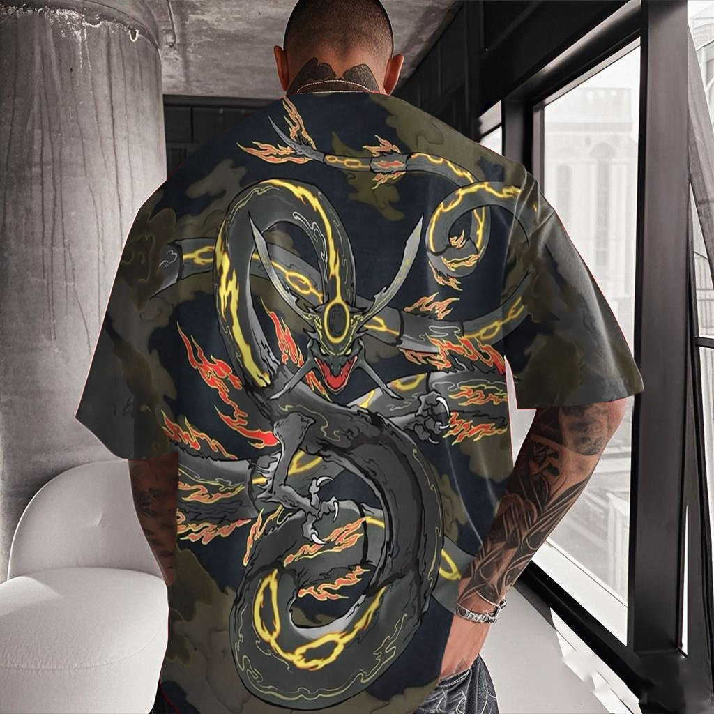 Dragon Print short-sleeved T-shirt