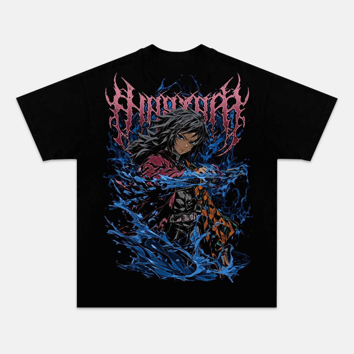 GIYU TOMIOKA UNISEX ANIME INSPIRED VINTAGE OVERSIZED TEE DEMON SLAYER-