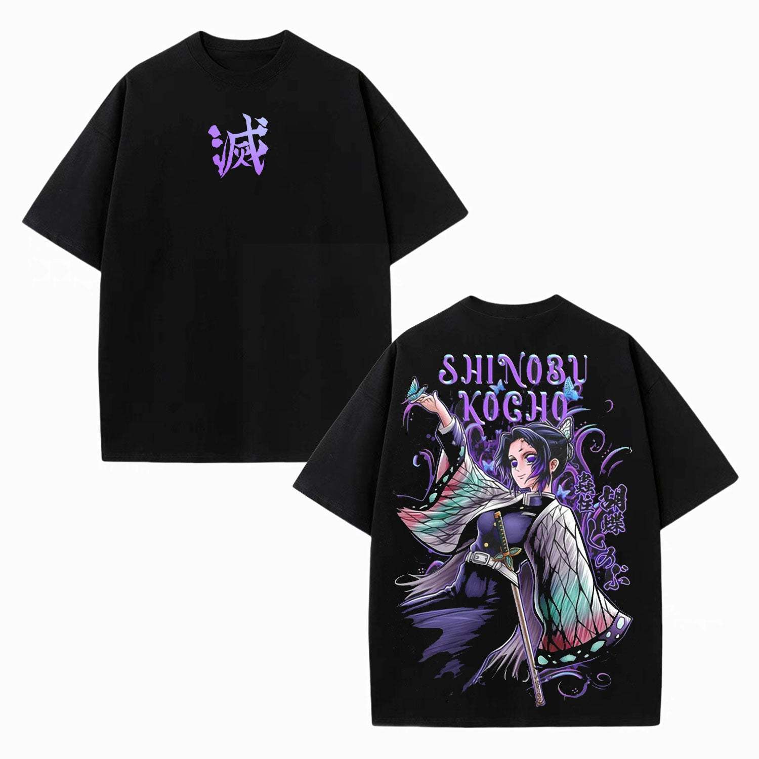 KOCHOU SHINOBU DEMON SLAYER UNISEX WASHED T-SHIRT-[DS]